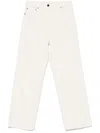 Semicouture White 'milly' Trousers In Cotton In Beige