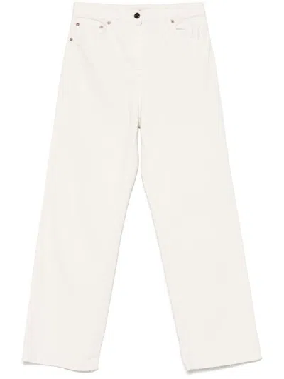 SEMICOUTURE WHITE 'MILLY' TROUSERS IN COTTON