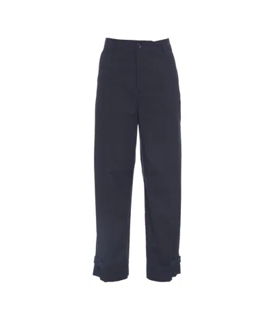 Semicouture Semi Couture Wide Leg Pants With Belt Loops In Blue