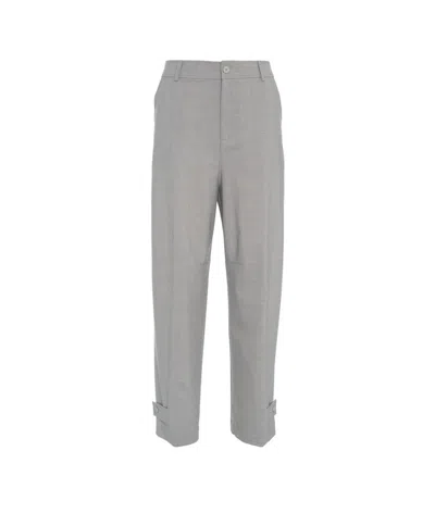 Semicouture Semi Couture Wide Leg Pants With Button Details In Grey