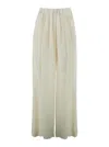 Semicouture Semi Couture Wide-leg Satin Pants With Comfortable Elastic Waistband In White