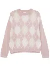 Semicouture Wool Melisande Diamond Sweater In Beige