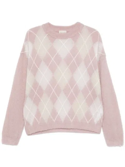 Semicouture Wool Melisande Diamond Sweater In Beige