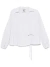 Semicouture Semi Couture Wrap Design Multicolor Shirt With Balloon Sleeves In White