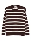 Semicouture Abito Karen Striped Crew-neck Sweater In Burgundy