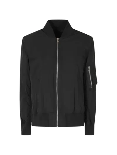 Semicouture Ada Zip-up Pleated Bomber Jacket In Black