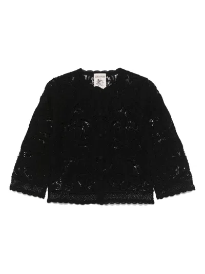 Semicouture Adriana Cotton Cardigan In Black