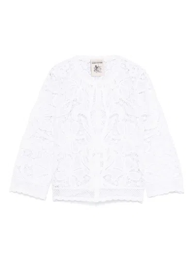 Semicouture Adriana Cotton Cardigan In White