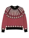 Semicouture Adriane Embellished-patterned Sweater In Red