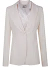 Semicouture Tailored Jacket Notched Lapels In Pink