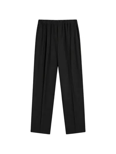 Semicouture Alfie Elasticated Pressed-crease Trousers In Black
