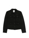 Semicouture Alisa Wool Jacket Long Sleeves Pockets In Black
