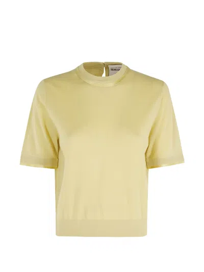 Semicouture Alma Round-neck T-shirt In Yellow