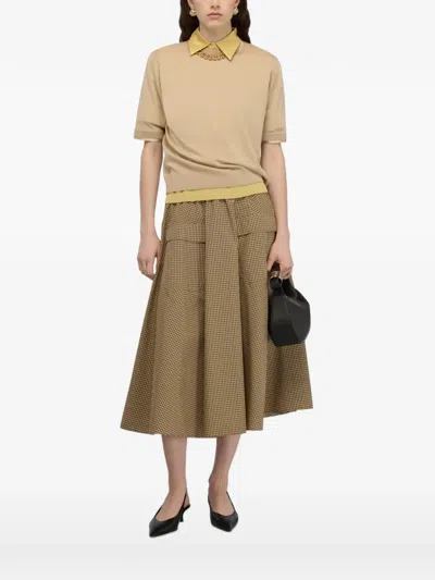 Semicouture Alma Short-sleeve Sweater In Nude