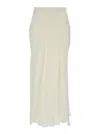 Semicouture 'ambra' White Skirt With Wrap Design In White