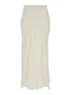 Semicouture 'ambra' White Skirt With Wrap Design In White
