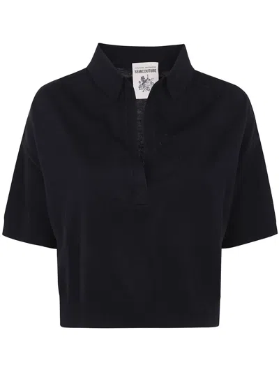 Semicouture Ambre Polo Clothing In Black