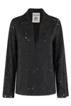 Semicouture Semi Couture Angelina Blouse With V-neck And Embroidered Detail In Blue