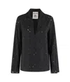 Semicouture Semi Couture Angelina Blouse With V-neck And Embroidered Detail In Blue