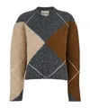 Semicouture Brown Sweater With Round Neck And All-over Argyle Motif In Wool Blend Woman In Multi