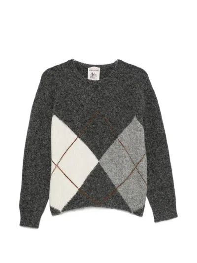 Semicouture Semi Couture Keira Argyle Knitted Sweater In Gray