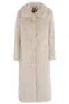 Semicouture Long Sleeves With Fur Side Pockets In White
