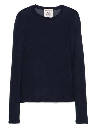 Semicouture Arianna Long-sleeves T-shirt In Blue