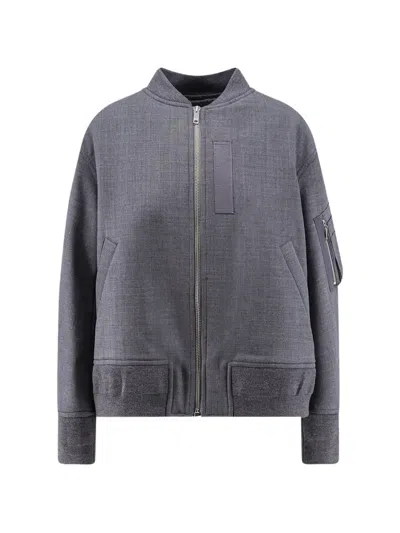 Semicouture Ariella Zip-up Bomber Jacket In Gray