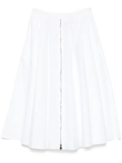 Semicouture Asia Midi Skirt In White