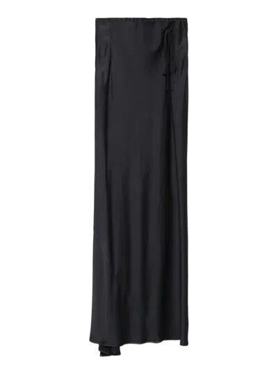 Semicouture Asymmetric Bias-cut Skirt In Black