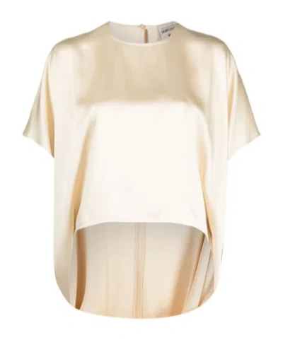 Semicouture Asymmetric Blouse In Neutral