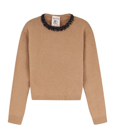 Semicouture Wool And Cashmere Blend Sweater In Multi