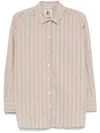 Semicouture Semi Couture Button-up Shirt With Lace Overlay And Vertical Stripes
