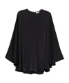 Semicouture Flowy Mini Dress With Cape And Flared Sleeves In Black