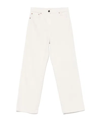 Semicouture Belt Loop Casual Pants In White