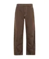 Semicouture Straight Leg Pants With Contrast Stitching In Gray