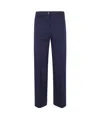 Semicouture Belt-loop Dress Pants In Blue