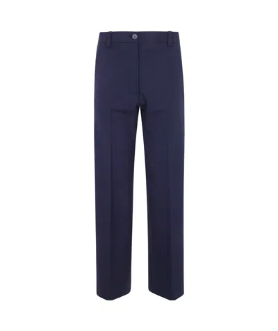 Semicouture Belt-loop Dress Pants In Blue