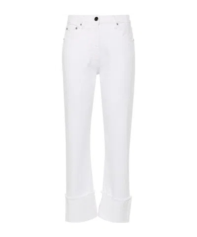 Semicouture Belt-loop Jeans In White
