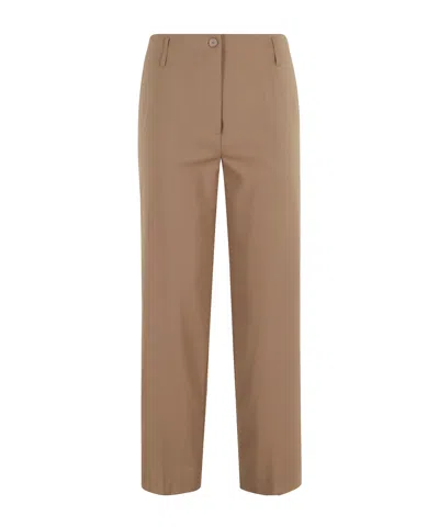 Semicouture Belt Loops Slacks In Brown