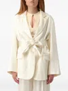Semicouture Christiana Jacket Belted Waist In Neutral