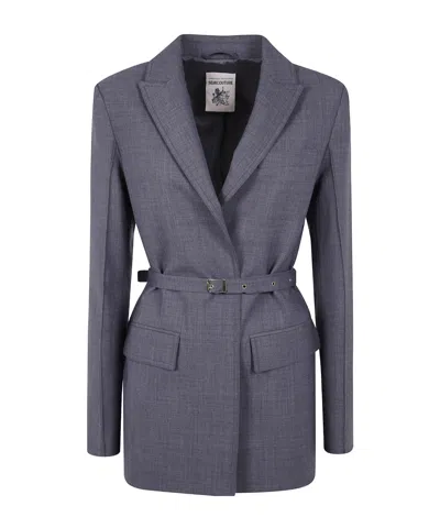 SEMICOUTURE BELTED NOTCHED-LAPEL JACKET