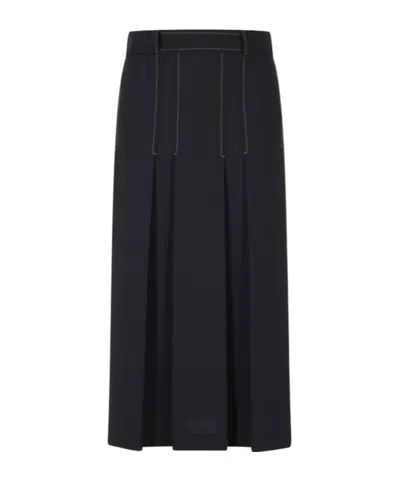 Semicouture Belted Skirt In Blue