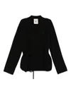Semicouture Belted Wool Cardigan In Black