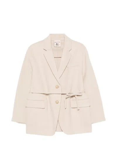 Semicouture Corine Wool Tailored Single Breasted Blazer In Pink
