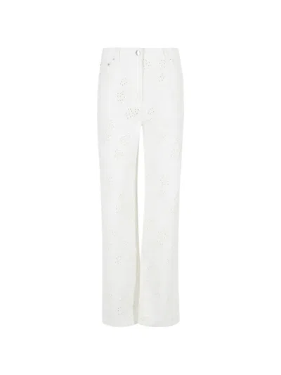 Semicouture Belt-loop Broderie Trousers In Animal Print