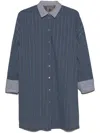 Semicouture Benedicte Striped Cotton Shirt In Blue