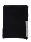 Semicouture Black Scarf With Contrasting Detail In Wool Woman In Black