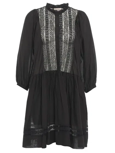Semicouture Black Cotton Blend Dress In Nero