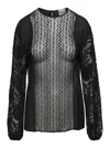 Semicouture Black Crew Neck Blouse In Black